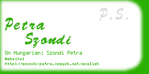 petra szondi business card